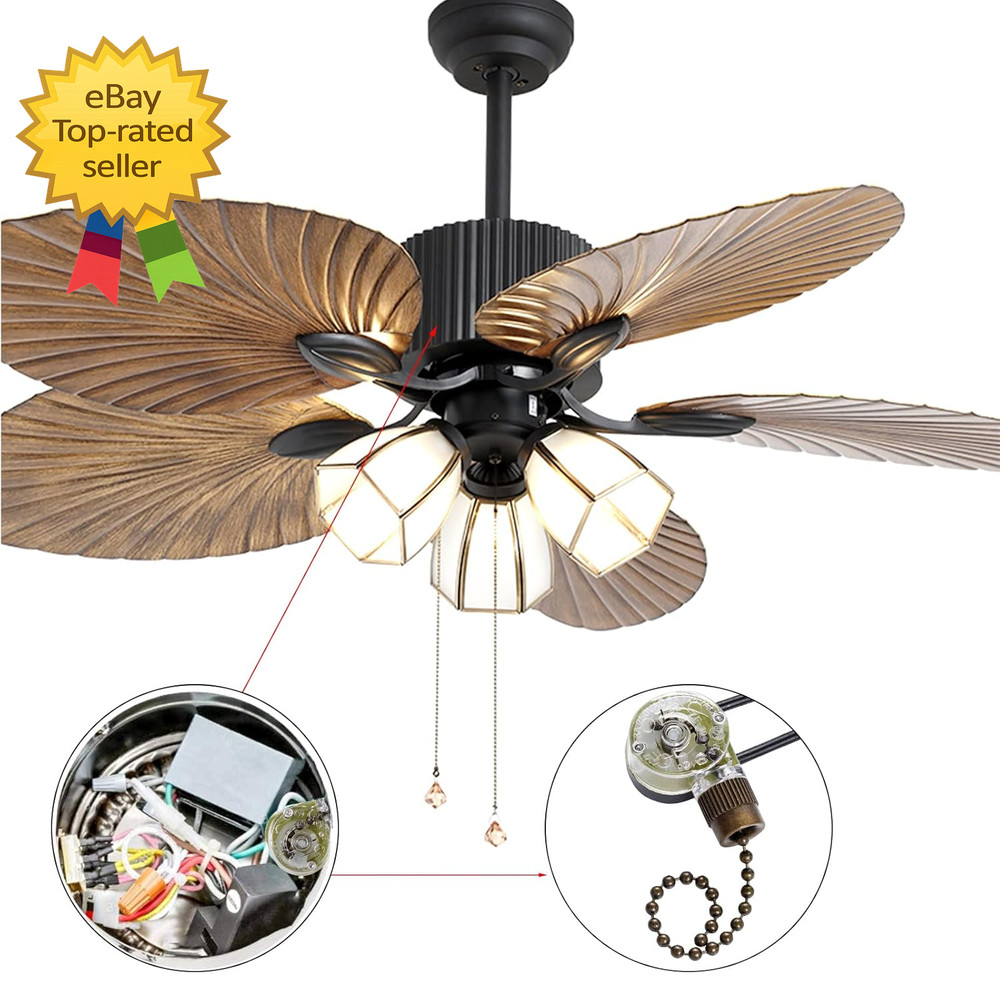 3 Pack Ceiling Fan Pull Chain Switch Zing Ear ZE 109 Two-Wire Light Switch Contr