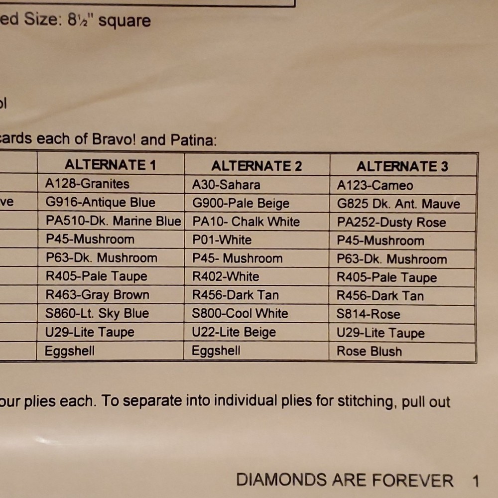 Ruth Dilts Diamonds are Forever Needlepoint PATTERN 1998 Rainbow Gallery