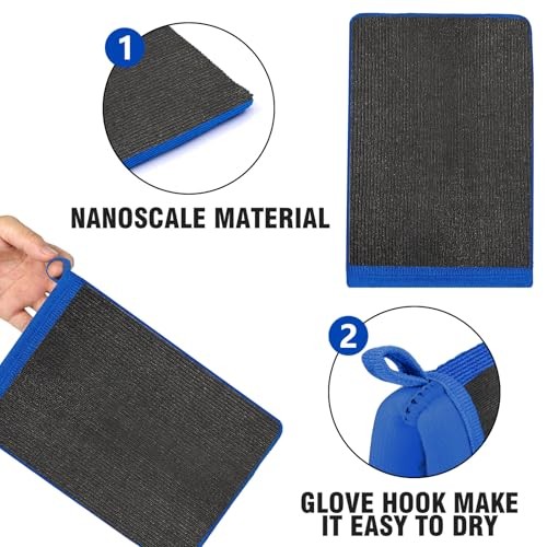 2 Pack Clay Mitt and Bar, Medium Grade Bundle With Clay Towel for Car Blue