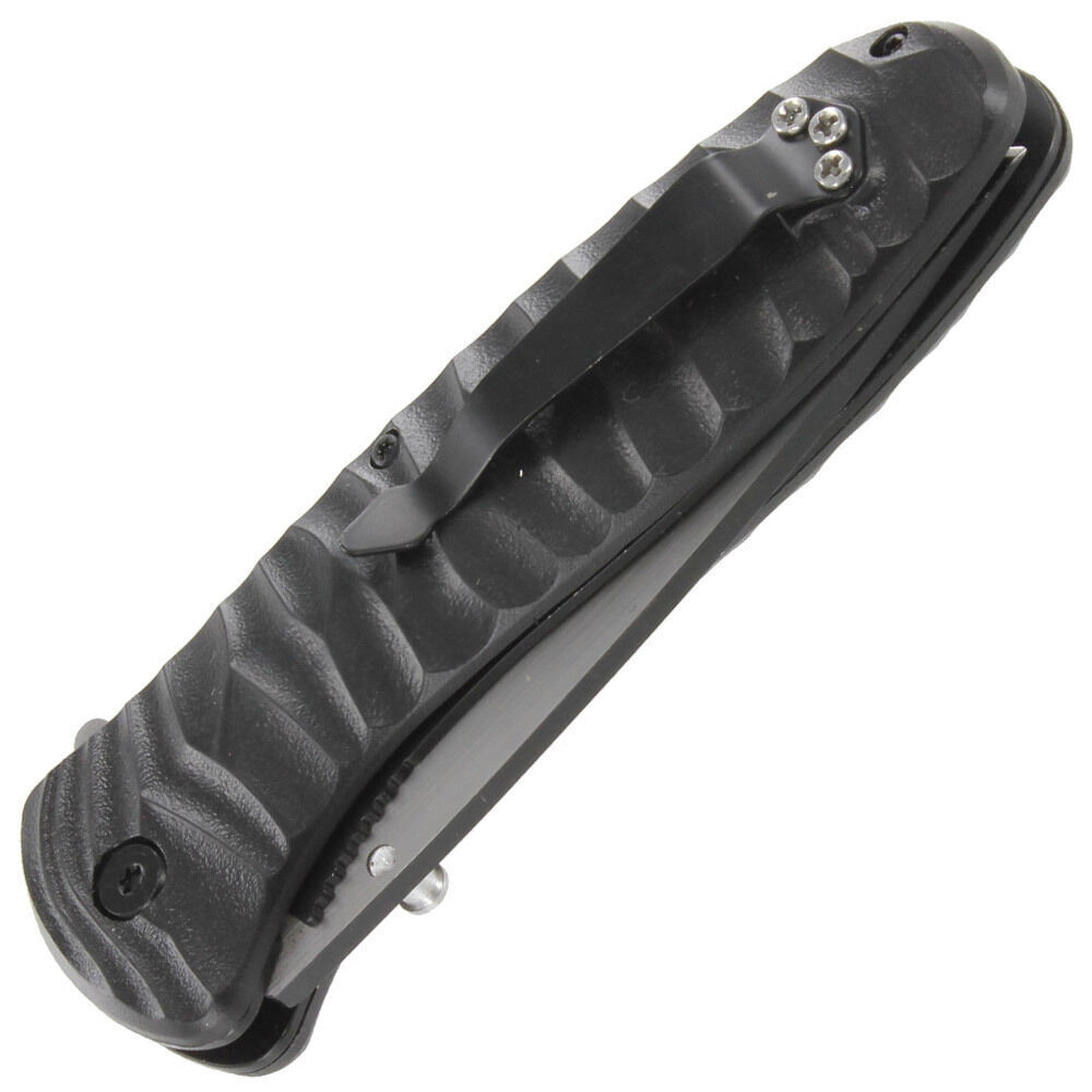 Emergency Code Black Folding Knife with LED Flashlight - Assisted Pocket Blade