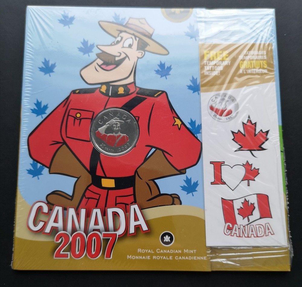 *** CANADA  25  CENTS  COLOURED  2007  ***  CANADA  DAY  ***