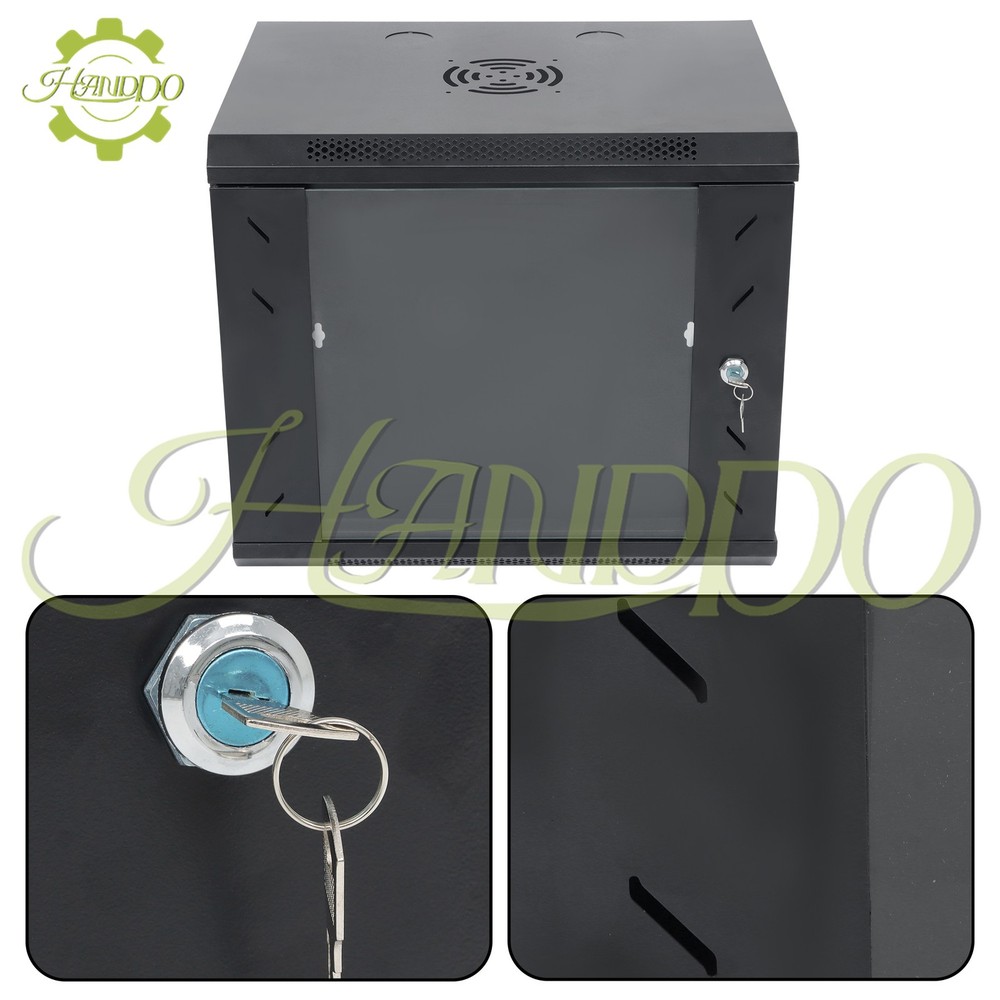 9U Wall Mount IT Data Network Server Rack Cabinet Enclosure 15.5" Depth Black