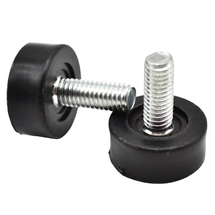 8 Pack 3/8" Wire Shelving Rack Thread Leveling Feet 3/8 Inch 9.3mm, Silver
