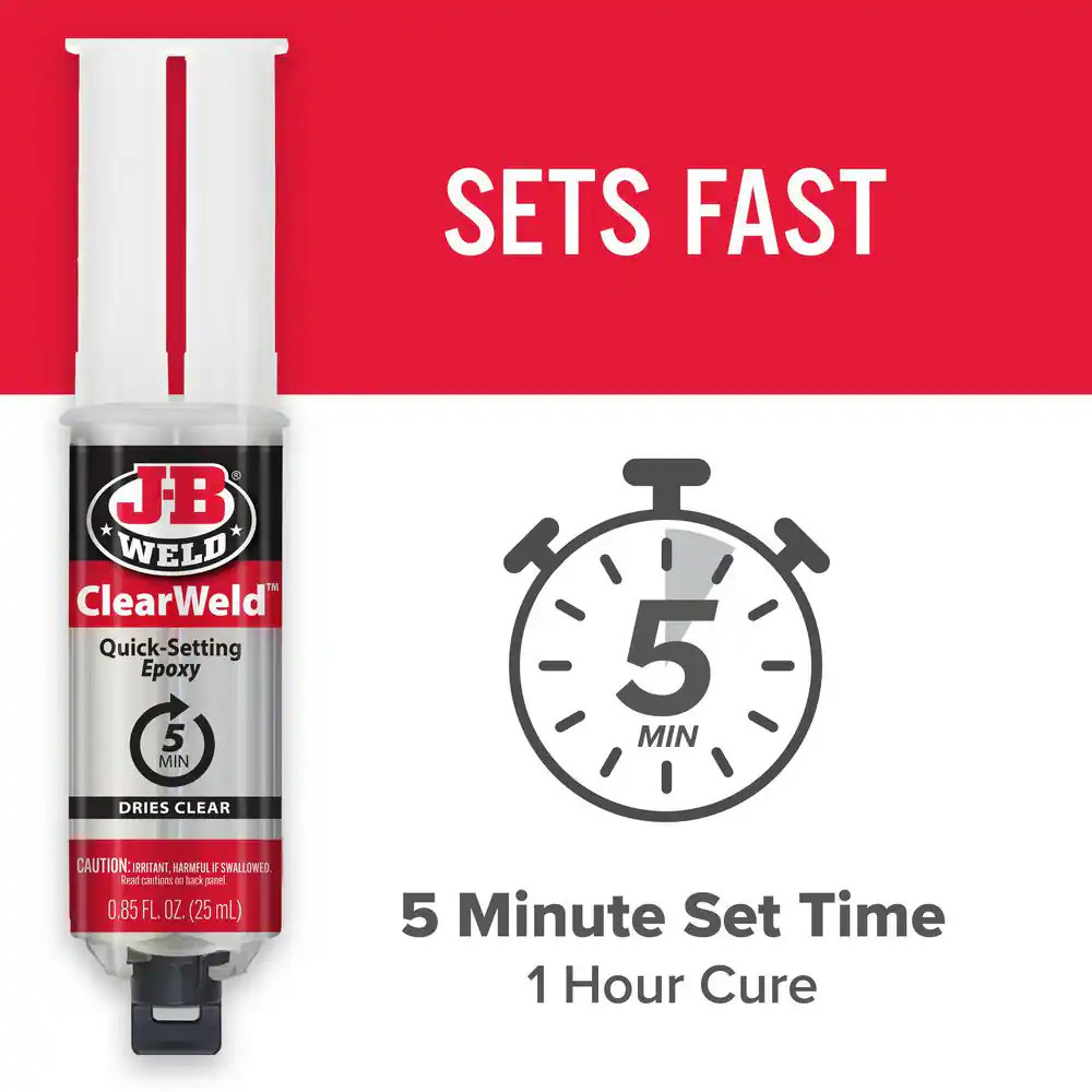 0.85 Oz. Clearweld Quick-Set Epoxy Syringe