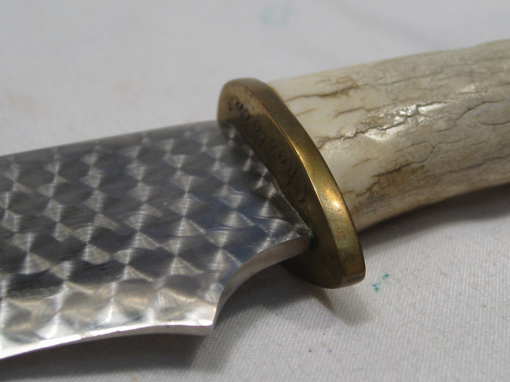 Custom Handmade Antler Handle Eagle Head Fixed Blade Knife. #1