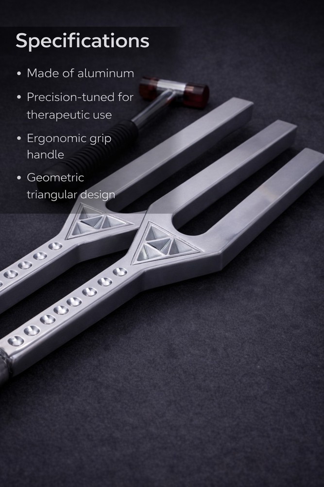 GIANT TUNING FORK SOLLFIGIO WITH 396 HZ FREQUENCY.