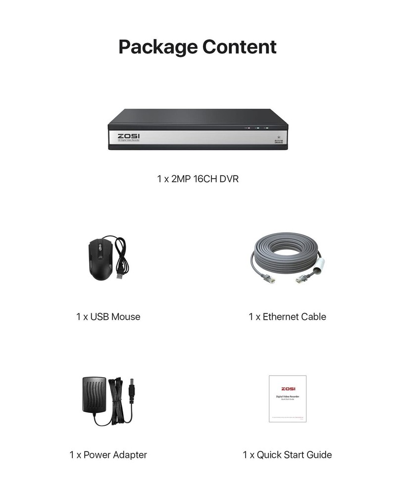 ZOSI H.265+16CH 2MP Surveillance DVR Security Camera System Motion Detection