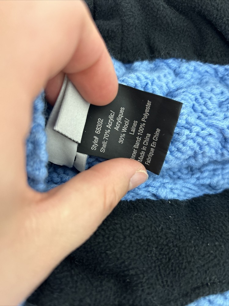 Obermeyer Juniors Beanie Knit Blue Small Bill Wool Acrylic One Size