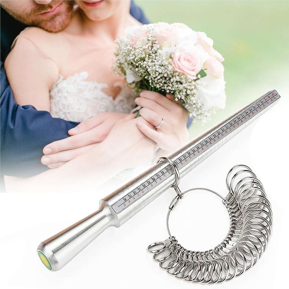 Accmor Ring Sizer Tool Including Mandrel & Guage, 4 Silver