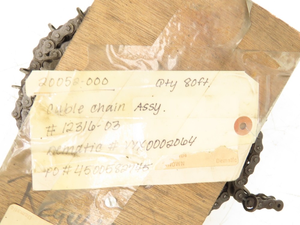 Dematic FMH 20052-000 Cable Chain Loop Ring Attachment #50 Roller Chain 80Ft