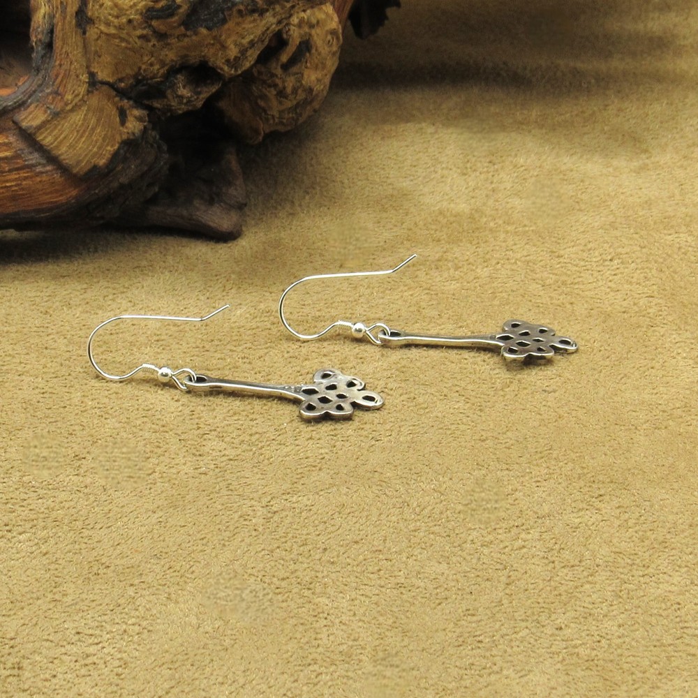 Sterling Silver Celtic Knot Dangle Wire Earrings