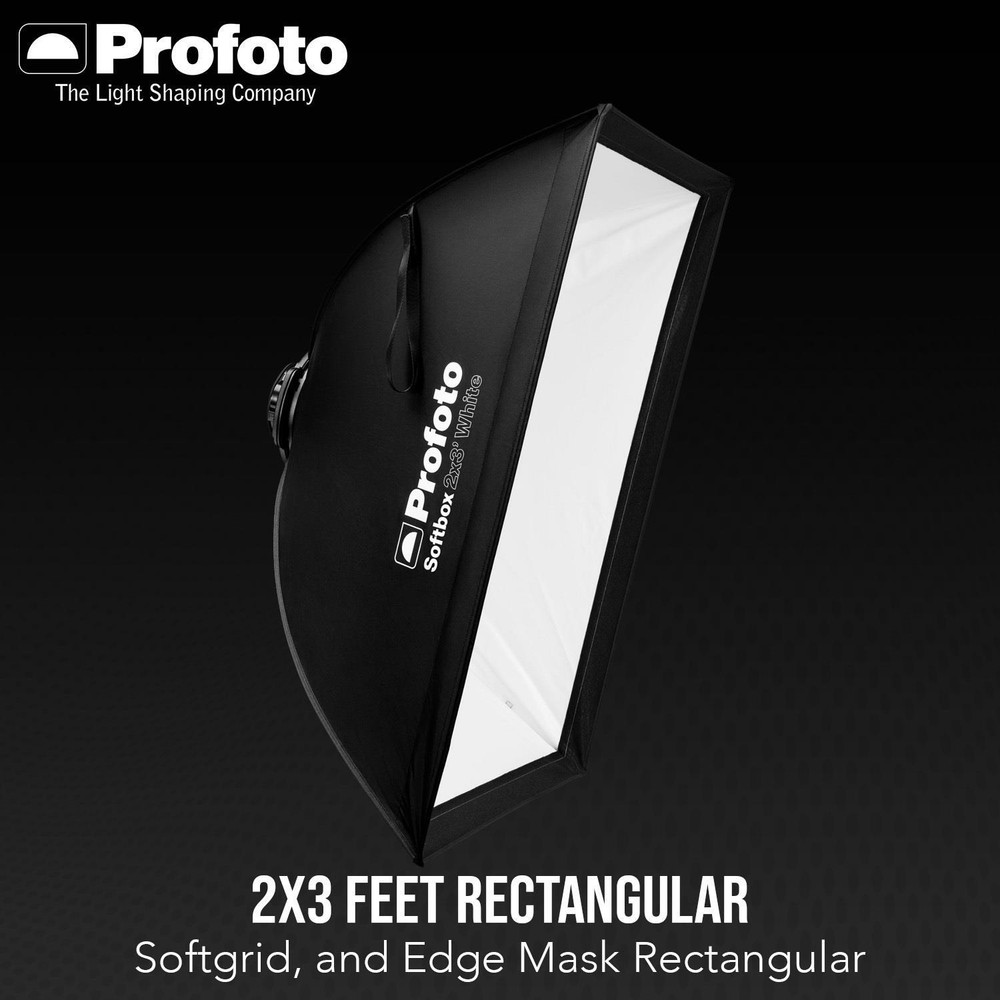 Profoto 2x3 Feet Rectangular Softbox with Recessed Front and Softgrid Bundle