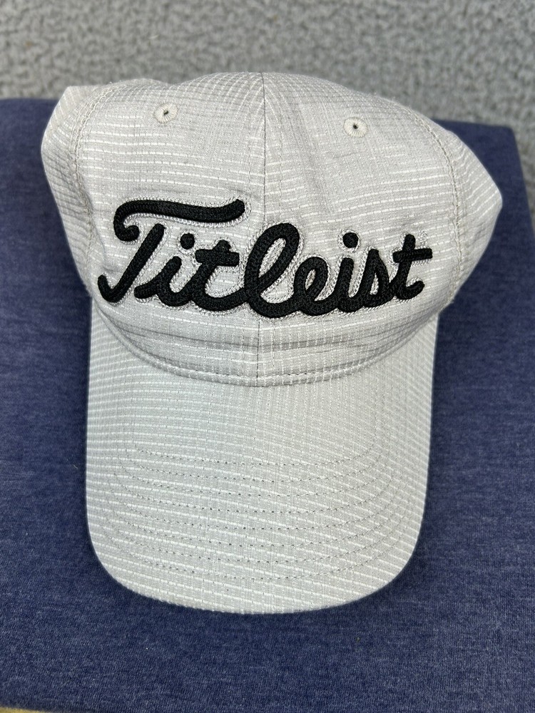 Titleist Hat Cap Strap Back Gray Black Golf Golfing Adjustable Outdoors Mens