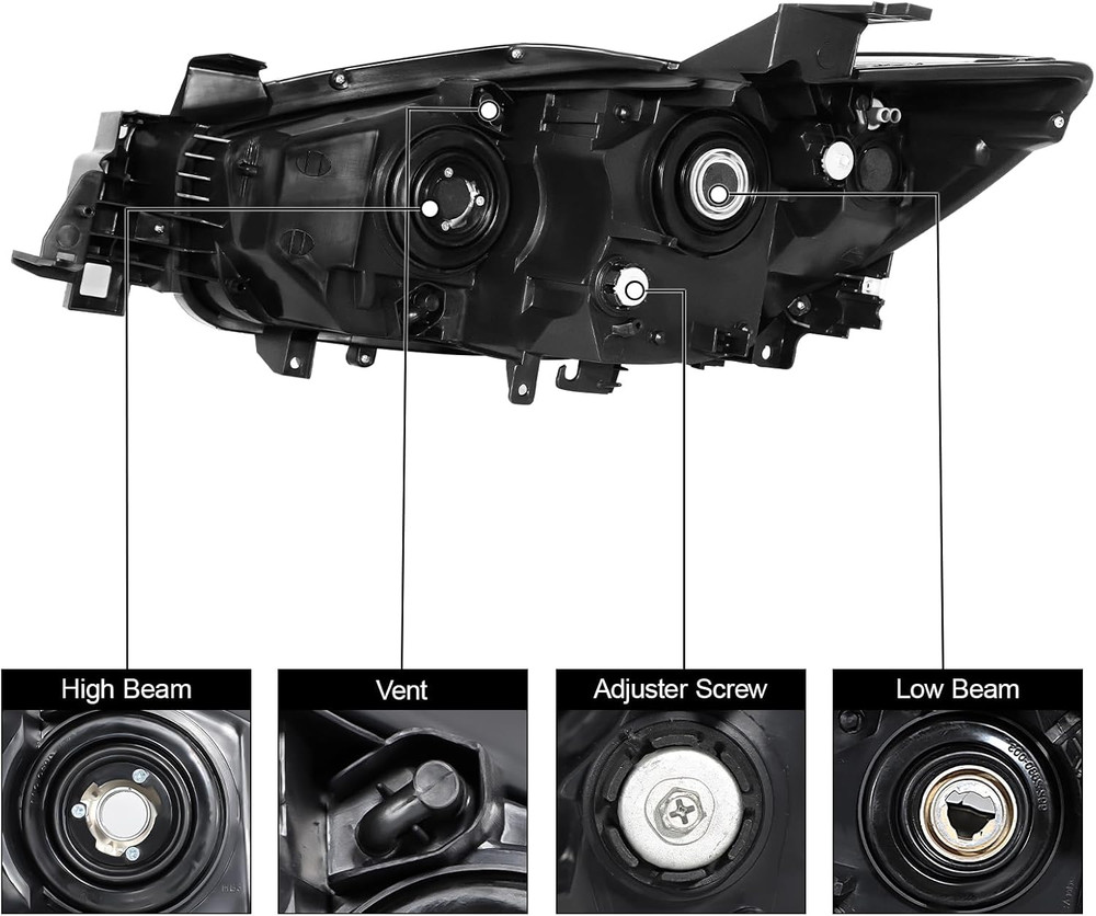 Headlight Assembly Halogen Type Compatible with 2013-2016 Mazda CX-5 2013 2014 2