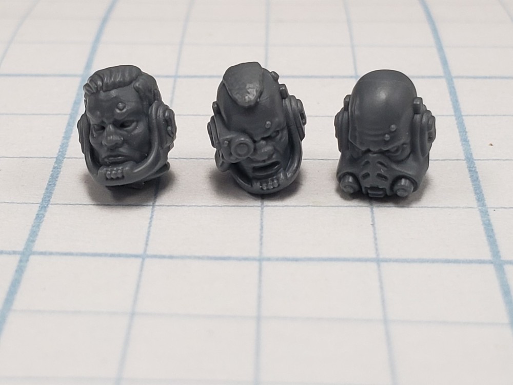 Warhammer 40k Space Marines Bits Terminator Ancient Bare & Bionic Heads Set #21