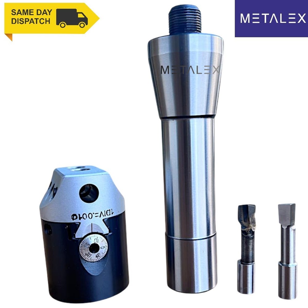 1.5" Precision Adjustable Boring Head Set With R8 Shank & HSS + Carbide Tool Bit