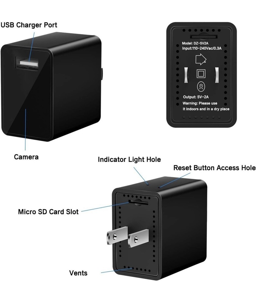 Cámara con cargador USB