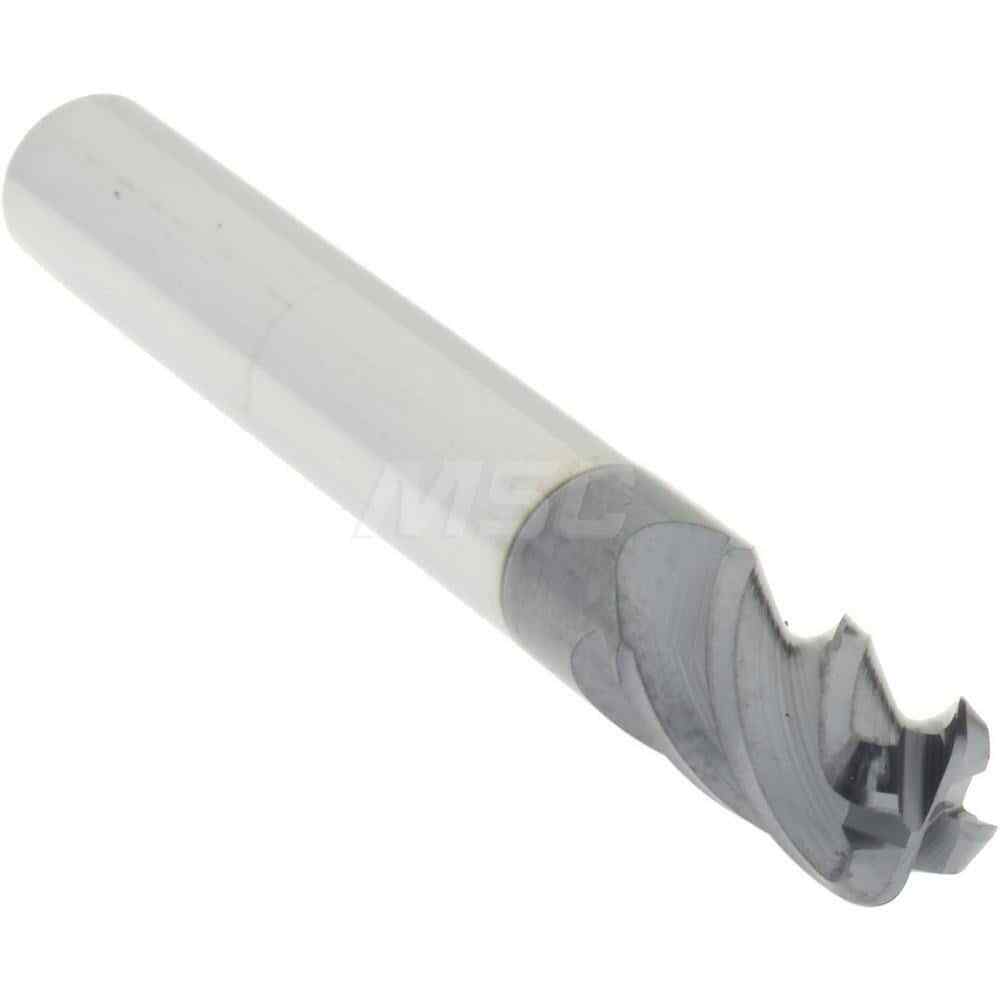 Accupro 1/4" Diam 4 Flute Single End Solid Carbide 0.06" Corner Radius End Mi...