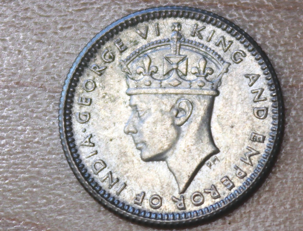 1945 I Malaya 5 Cents Silver