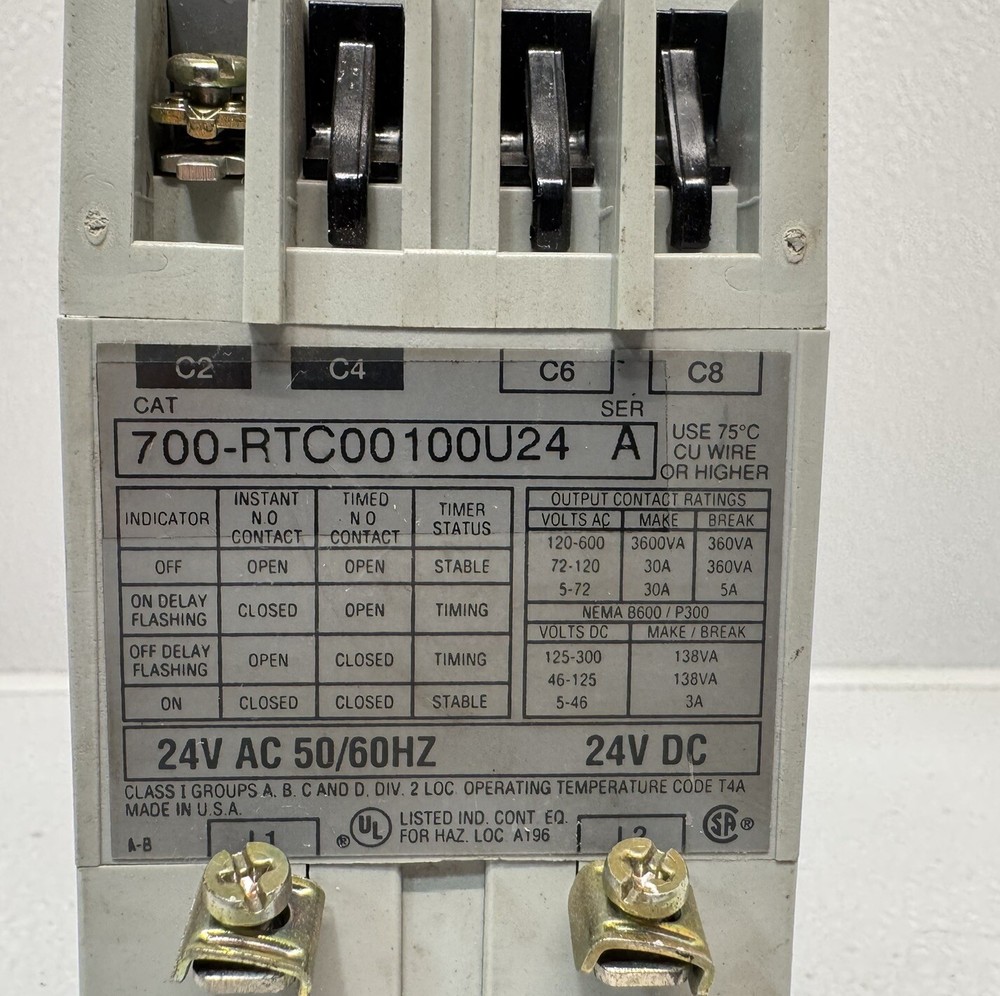 Allen Bradley 700-RTC00100U24 Ser. A Solid State Adjustable Timing Relay