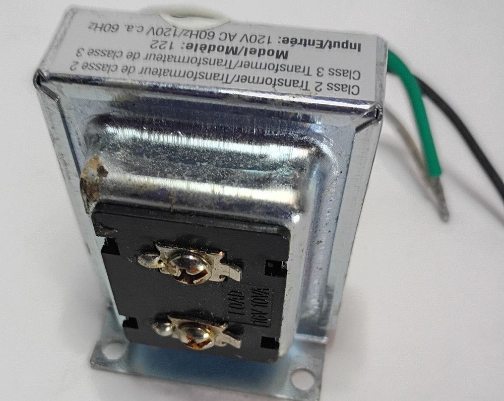 Electrical step-down transformer used to power low-voltage devices doorbell