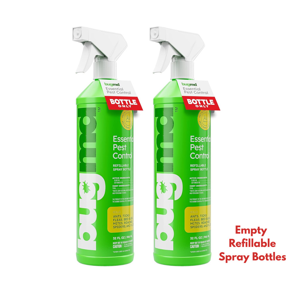 x2 BugMD - Essential Pest Control Refillable Spray Bottle, 32 Fl Oz EMPTY BOTTLE