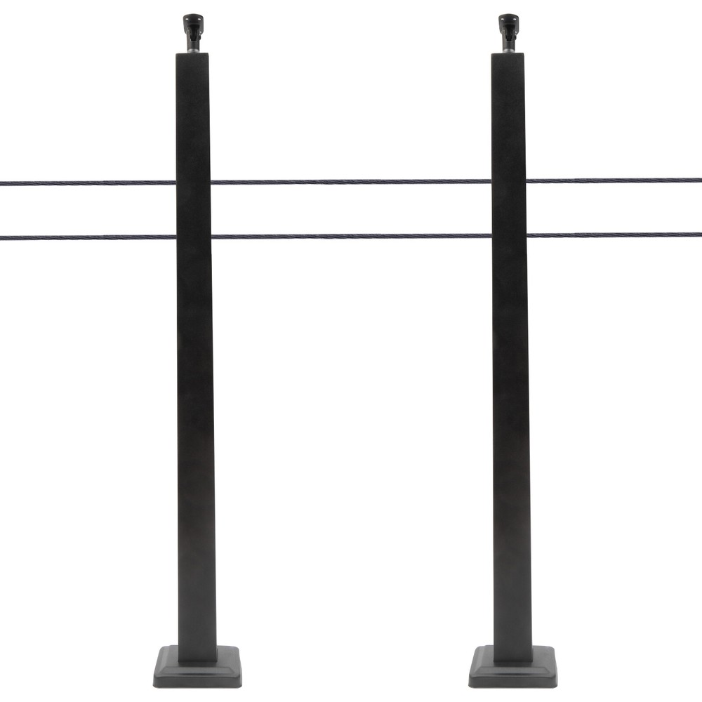 Cable Railing Post 36"x2"x2" Deck Railing Horizontal Drilling Angle Black