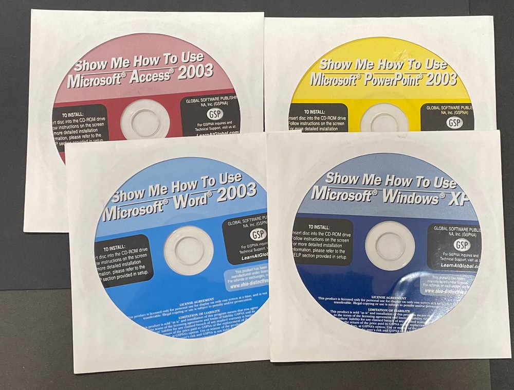 Show Me How to Use Windows XP ; Powerpoint 2003; Word 2003; and Access 2003
