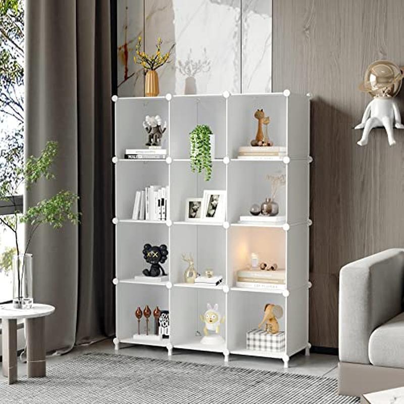 12 Cube Storage Organizer DIY Plastic Shelves Sturdy Multi-purpose Stackable New
