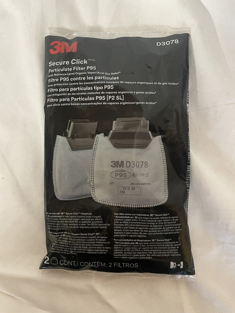 3M D3078 Secure Click Particulate Filter P95 (2 pack) 01/2024