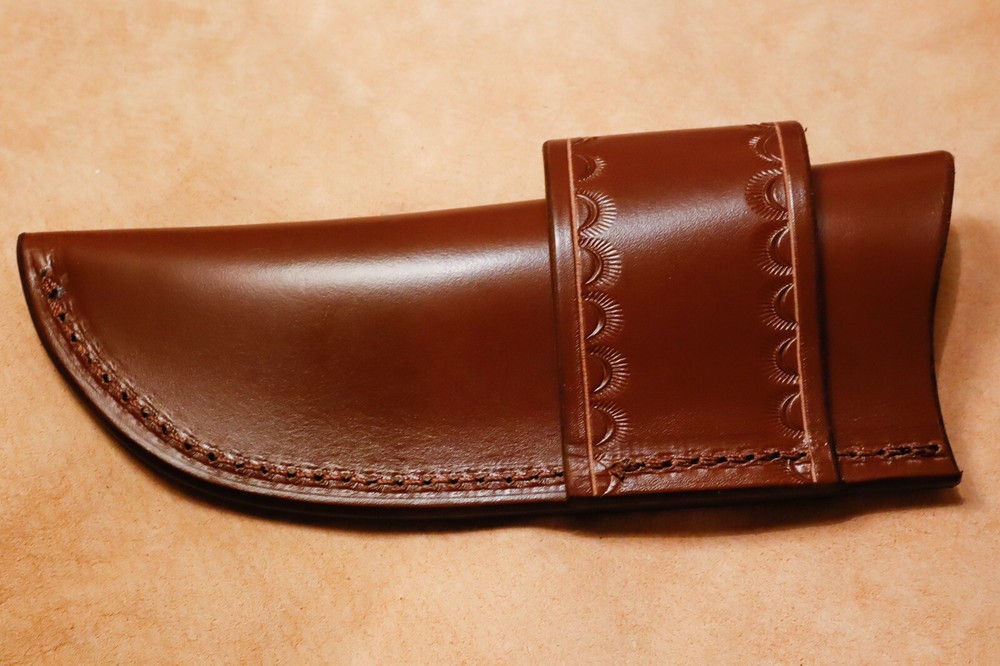 Custom Leather Crossdraw Sheath for KA-BAR BK2