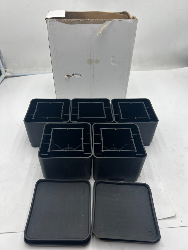 ( box of 5)  Bed Risers 3" Black