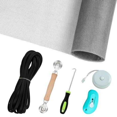 Windows Screen Replacement and Screen Door Repair Kit, 6Pcs Window Screen