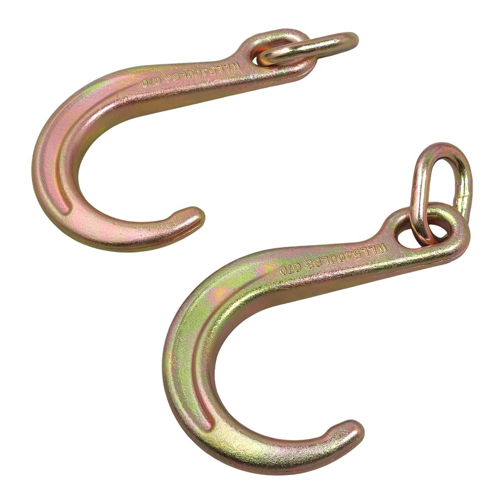 2 Pcs 8 Inch J Tow Hook with Link G70 5400 Lbs Working Load Limit