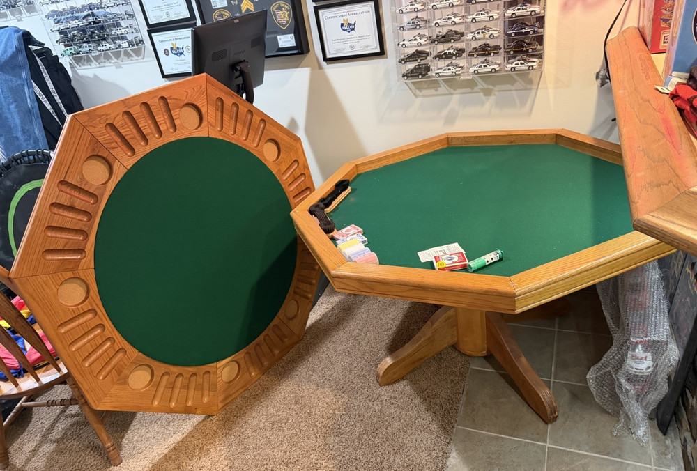 Solid Wood Octagon Poker/Dining Table - Great Condition
