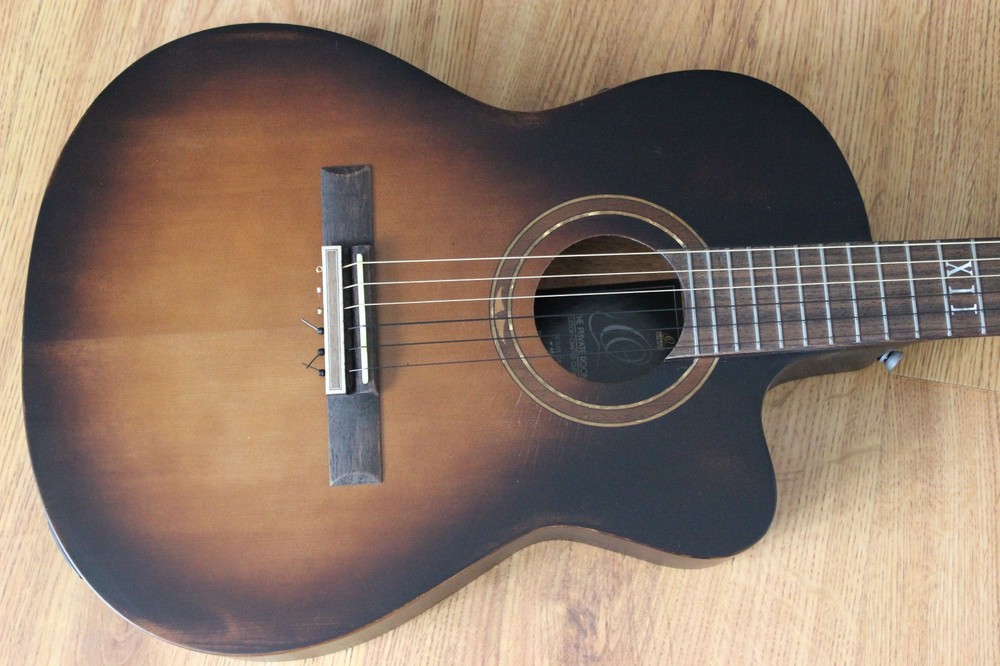 Ortega Distressed Suite Slim Neck Nylon 6-String Classical CE Guitar