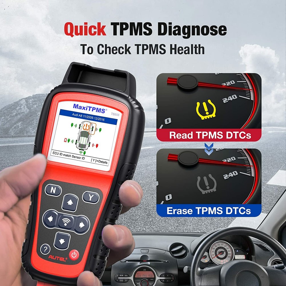 Autel MaxiTPMS TS508WF TPMS Programming Scanner Tool+ 4PCS TPMS MX-Sensor Metal