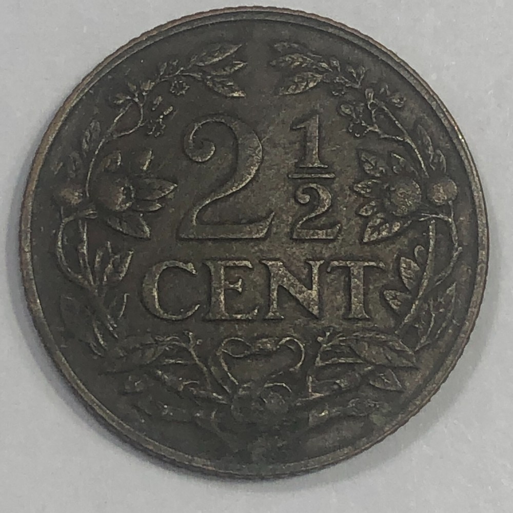 1941 Netherlands 2 1/2 Cent Foreign Coin #2190