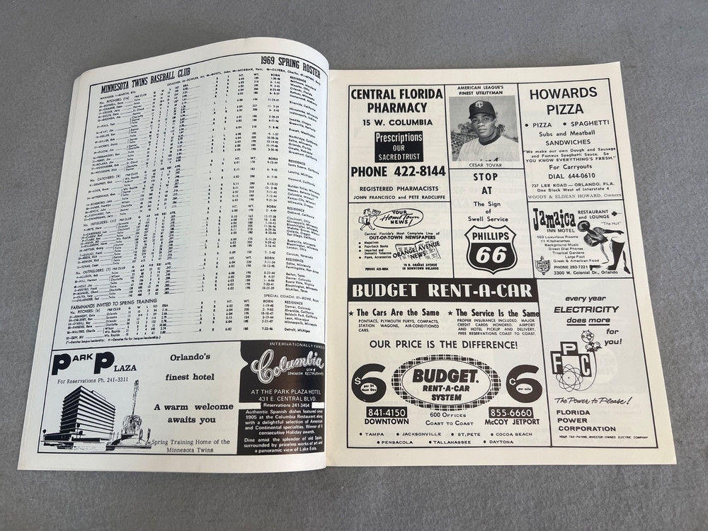 Vintage Baseball Program Book Minnesota vs Orlando Twins Program AAA League '69