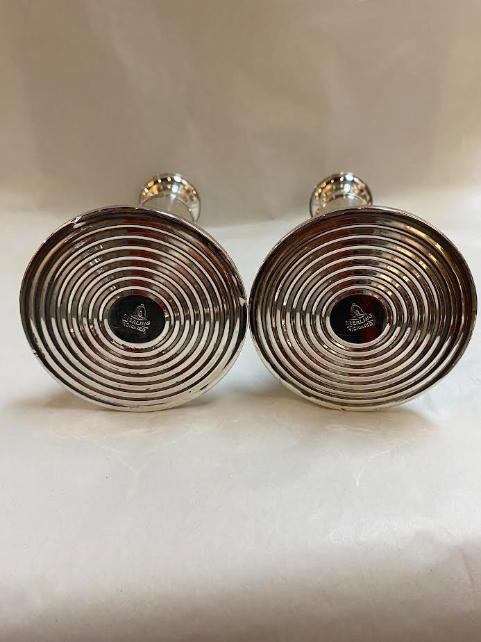 Pair of "LA" Hallmark Sterling Silver Candlesticks