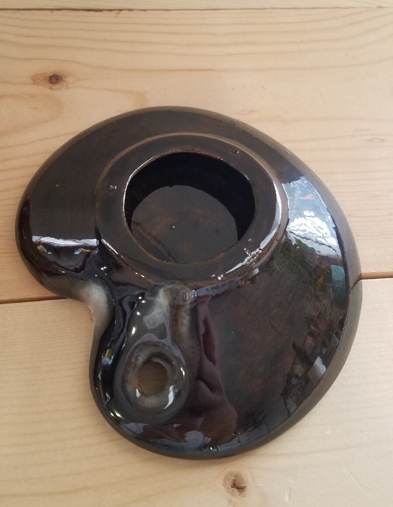 Vintage Glazed Ceramic Mcm Ashtray Set Signed J.