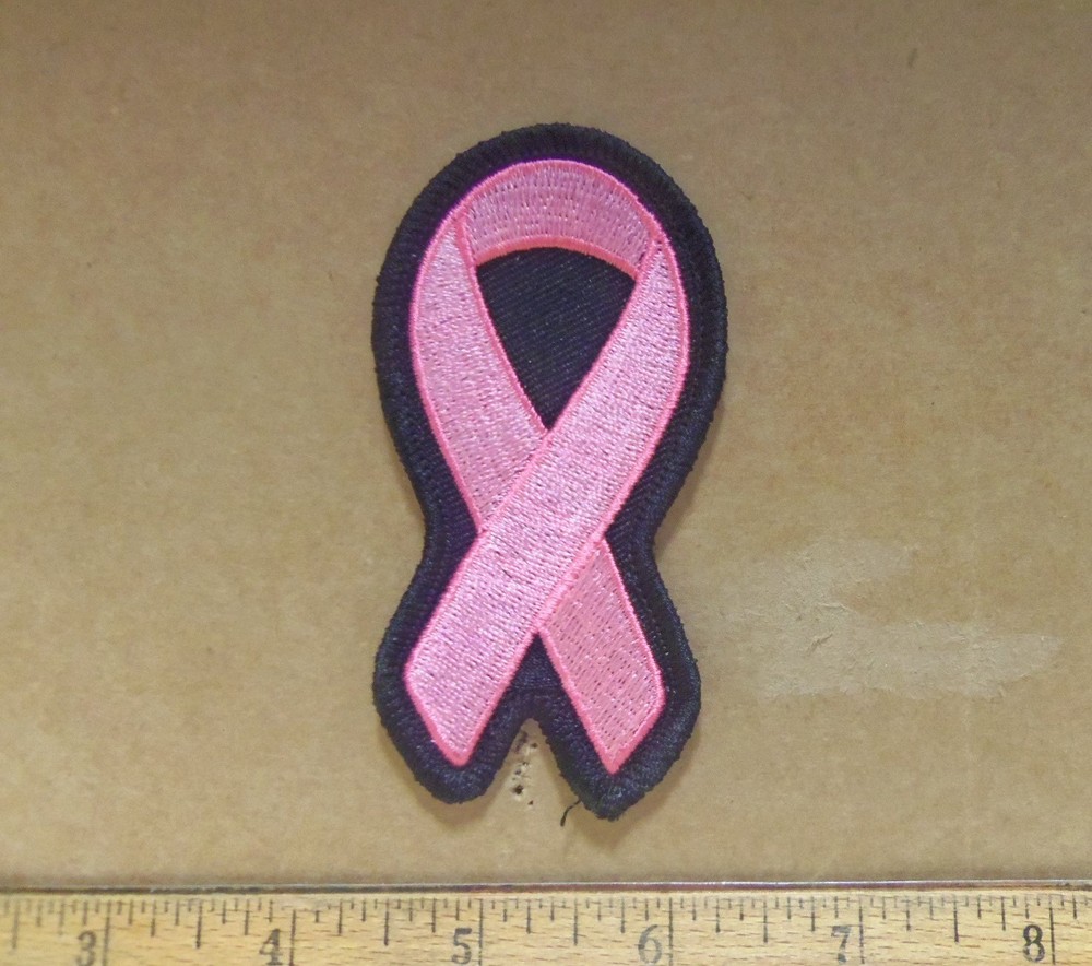 Pink Ribbon Embroidered Patch