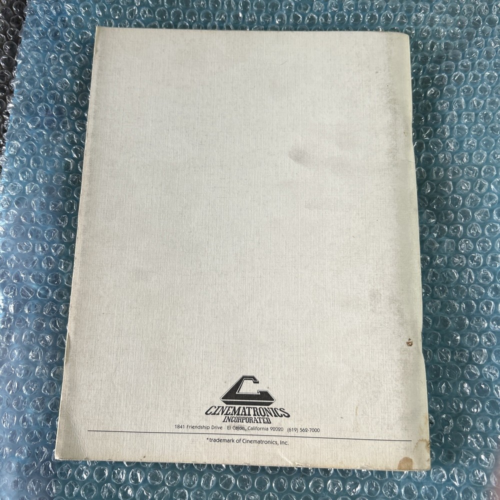 original CINEMAT SYSTEM original arcade video game manual