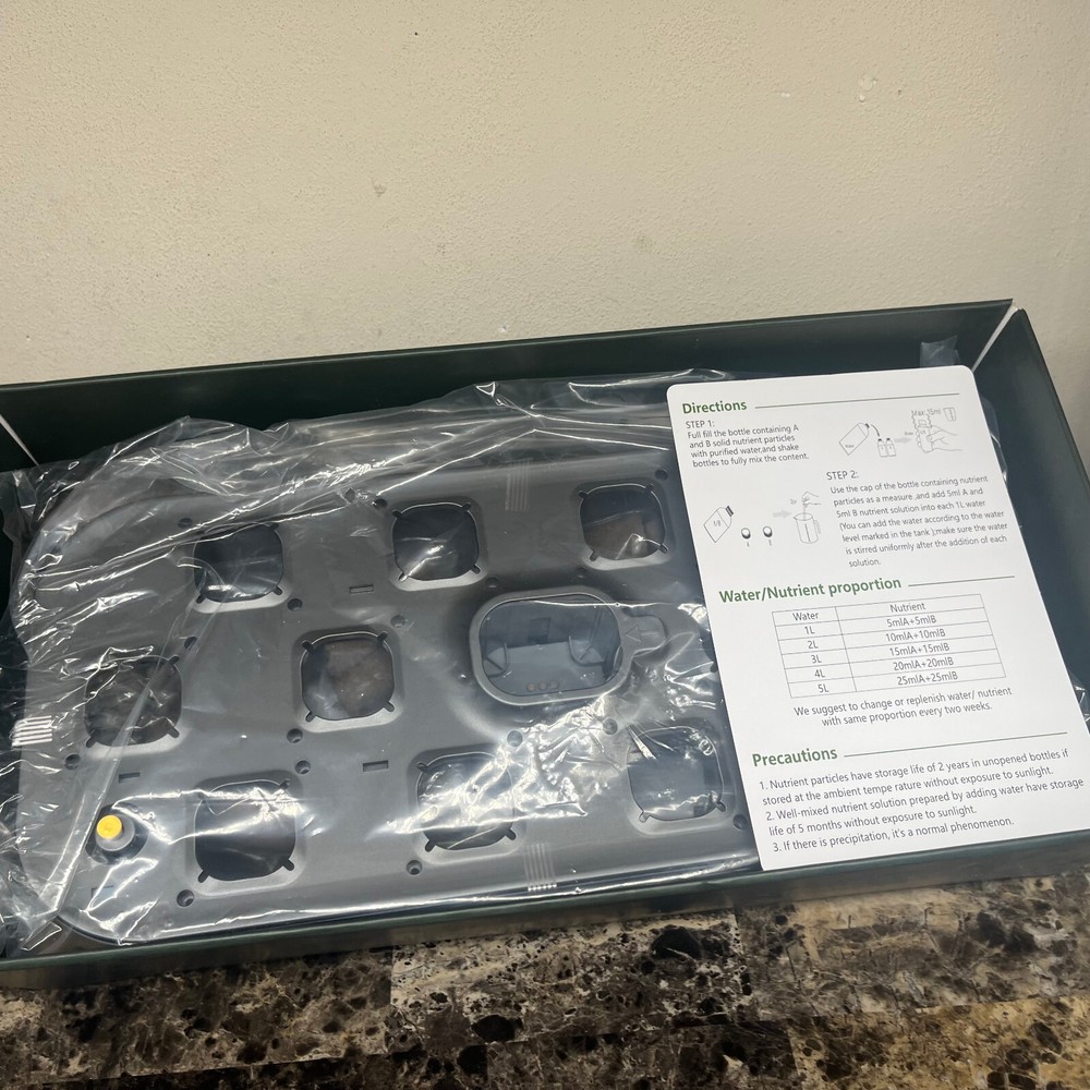 Lyko Hydroponic Growing System 12 Pod Indoor Growing Setup Gray - NEW