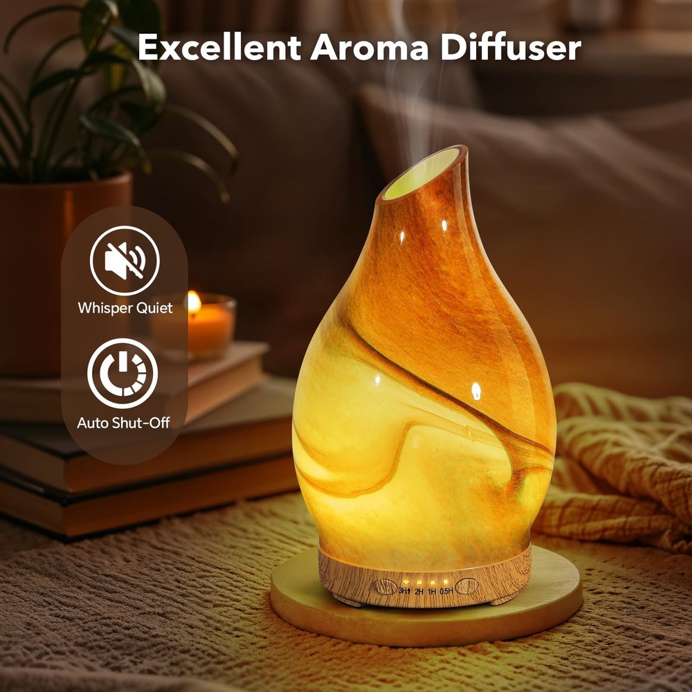 JOYOLO Essential Oil Diffuser, 120 ml Glass Aromatherapy Diffuser Dessert