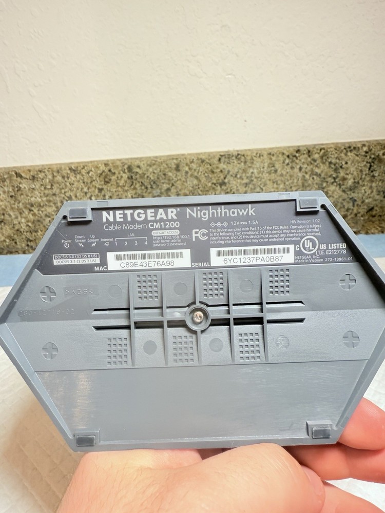 NETGEAR Nighthawk CM1200 No Cable