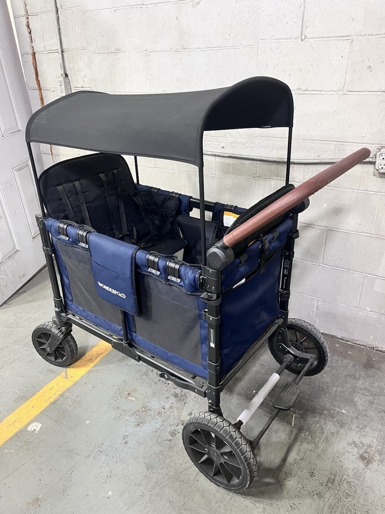 WONDERFOLD W4 Luxe Quad Stroller Wagon (4 Seater) Navy OPEN BOX
