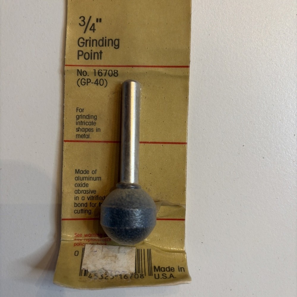 3/4” Grinding Point, Vermont American No 16708.