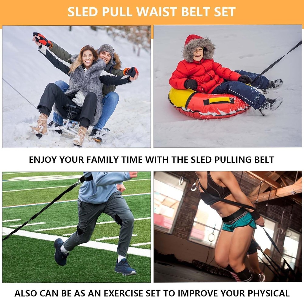 Sled Pulling Belt Set Adjustable Waist Training Belt With Rope Strongman