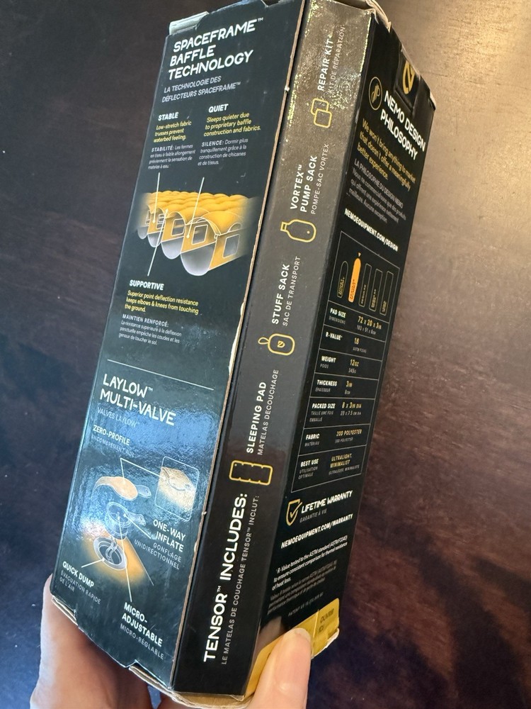 NEMO Equipment Tensor Regular Mummy Ultralight Sleeping Pad Yellow